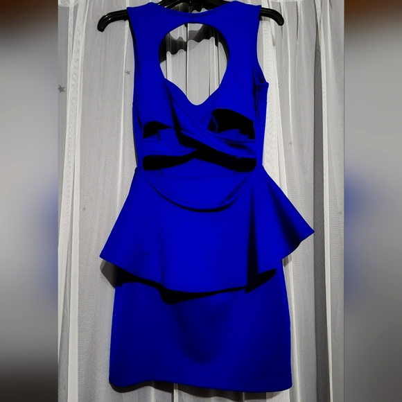 Fitted Ruffled Dress w/ X Back - Picture 2 of 2